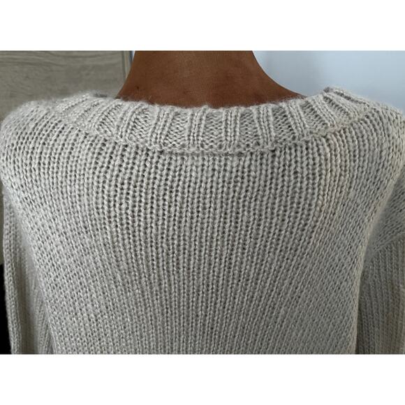 Wooden Ships Sz X/S Skull Pullover Sweater Tan Goth Edgy Punk Halloween Chunky - Picture 9 of 12